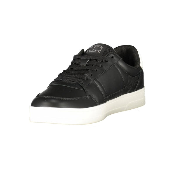 Schwarzes Leder Herren Sneaker