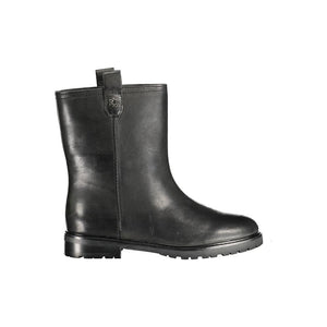 Schwarzes Leder Damen Stiefel