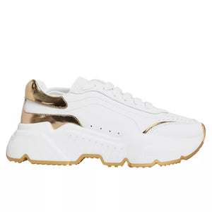 Weiß Gold Daymaster Low Top Turnschuhe Schuhe