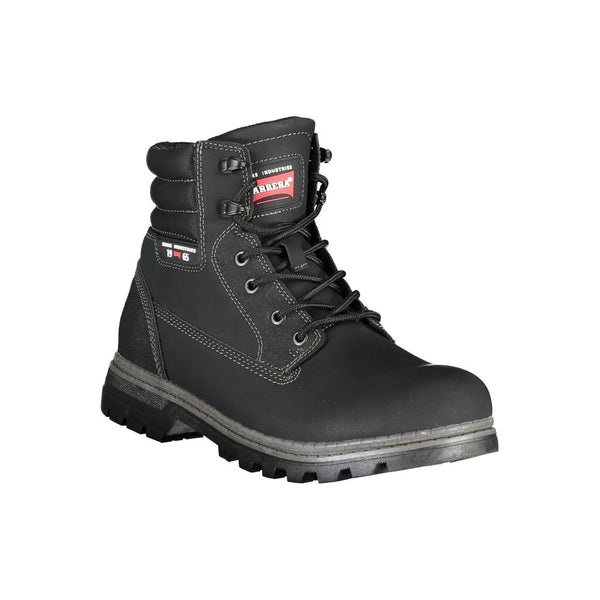 Schwarzer Polyester Herrenstiefel