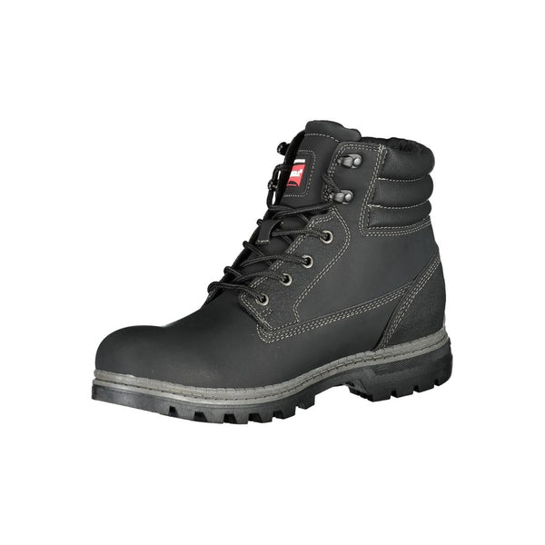 Schwarzer Polyester Herrenstiefel