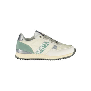 Schicke weiße Schnürsenkel-Sportschuhe mit kontrastierendem Detail