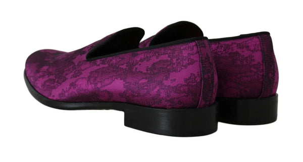 Lila Jacquard Loafers Kleid Formelle Schuhe