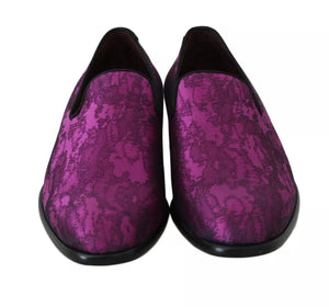 Lila Jacquard Loafers Kleid Formelle Schuhe
