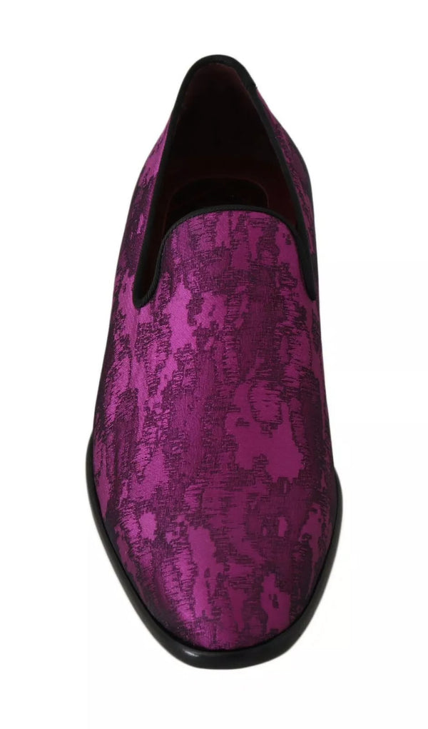 Lila Jacquard Loafers Kleid Formelle Schuhe