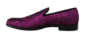 Lila Jacquard Loafers Kleid Formelle Schuhe