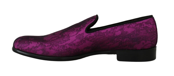 Lila Jacquard Loafers Kleid Formelle Schuhe