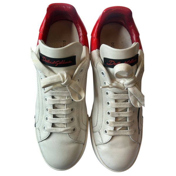 Weiß Rot Logo Portofino Turnschuhe Schuhe