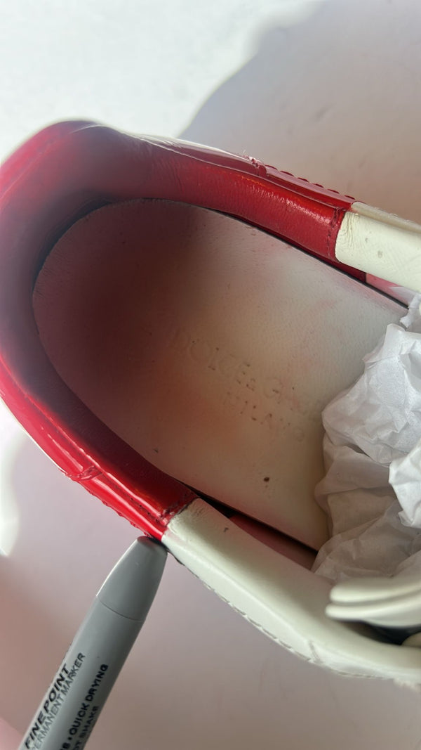 Weiß Rot Logo Portofino Turnschuhe Schuhe