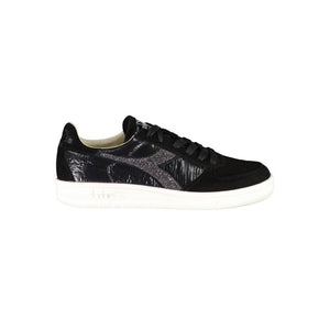 Schwarzes Leder Damen Sneaker