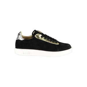 Schwarzes Leder Damen Sneaker