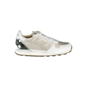 Graue Leder Damen Sneaker
