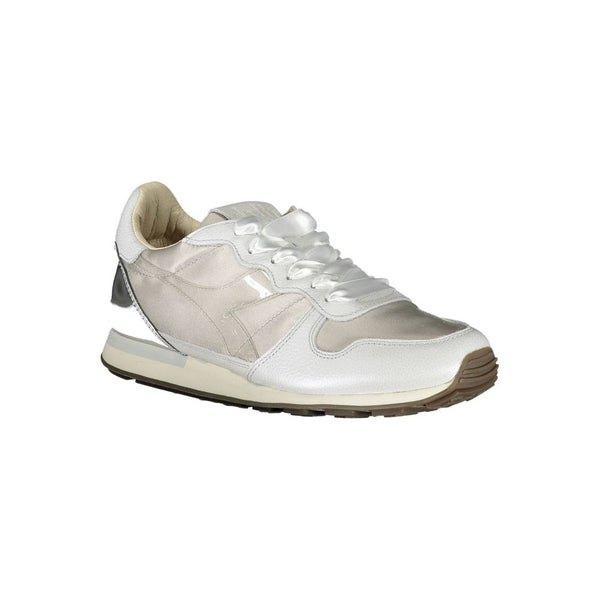 Graue Leder Damen Sneaker