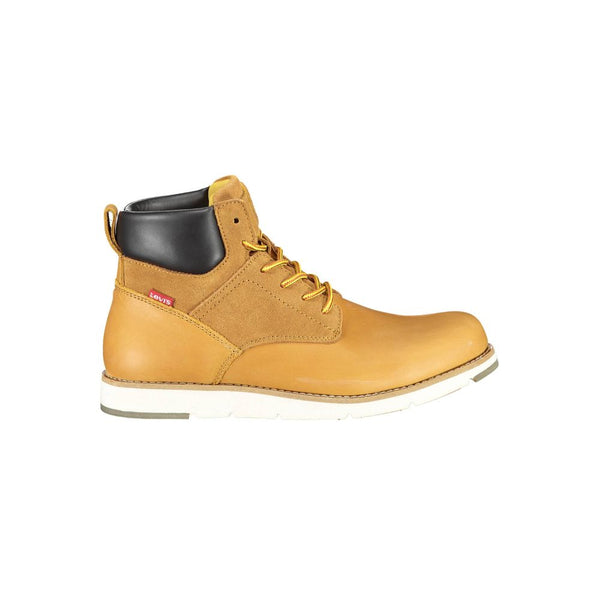 Beige Leder Herrenstiefel