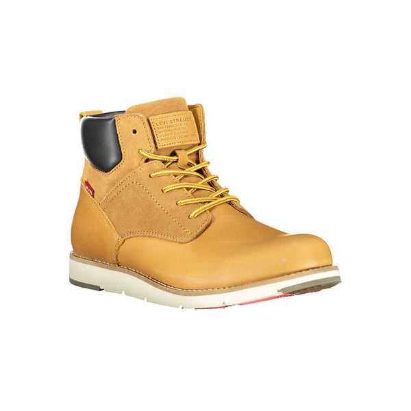 Beige Leder Herrenstiefel