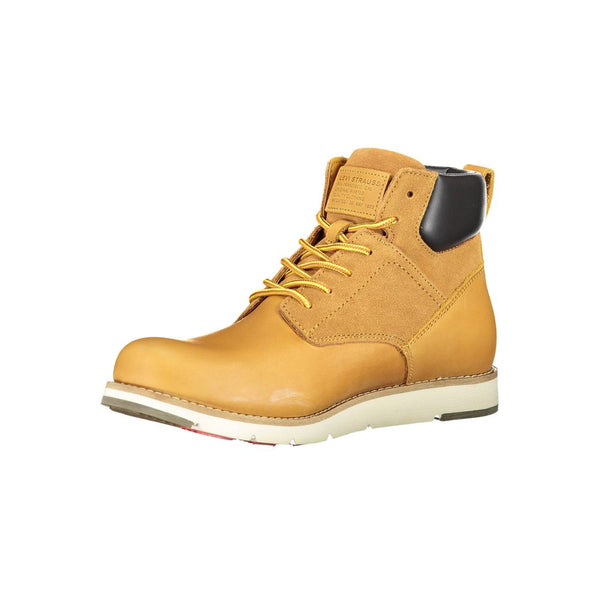 Beige Leder Herrenstiefel