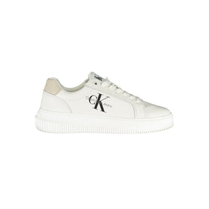 Schicke weiße Schnürsenkel-Sneakers mit kontrastierenden Details