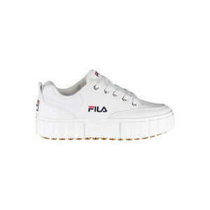 Schicke weiße Keilsneakers mit gesticktem Detail
