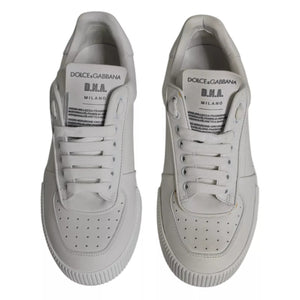 Weiß Miami Leder Low Top Turnschuhe Schuhe