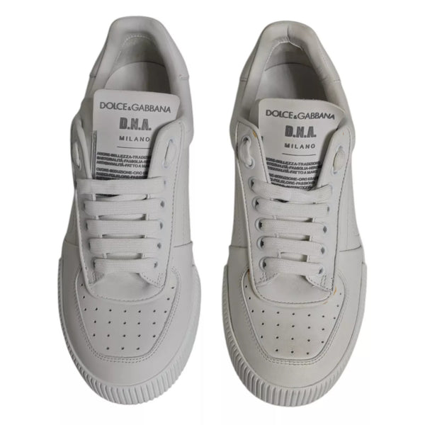 Weiß Miami Leder Low Top Turnschuhe Schuhe