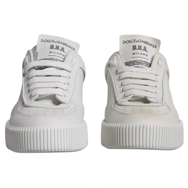 Weiß Miami Leder Low Top Turnschuhe Schuhe