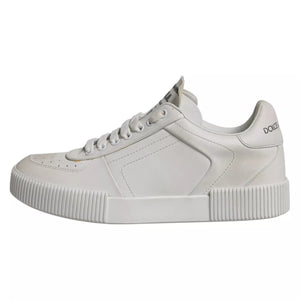 Weiß Miami Leder Low Top Turnschuhe Schuhe