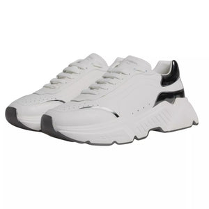Weiß Silber DAYMASTER Leder Turnschuhe Schuhe