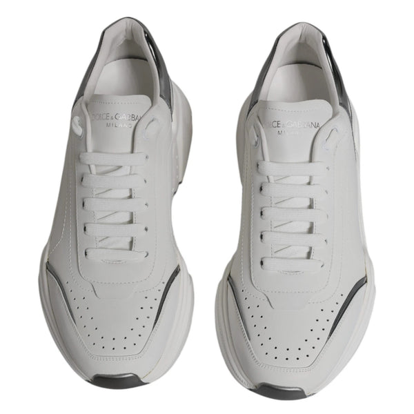 Weiß Silber DAYMASTER Leder Turnschuhe Schuhe