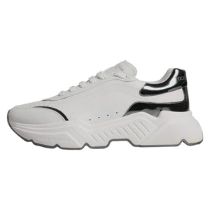 Weiß Silber DAYMASTER Leder Turnschuhe Schuhe