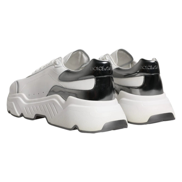Weiß Silber DAYMASTER Leder Turnschuhe Schuhe