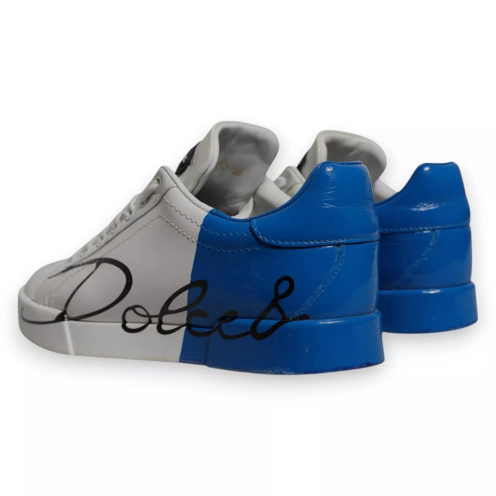 Weiß Blau Logo Portofino Turnschuhe Schuhe