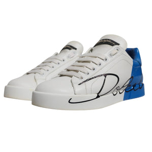 Weiß Blau Logo Portofino Turnschuhe Schuhe