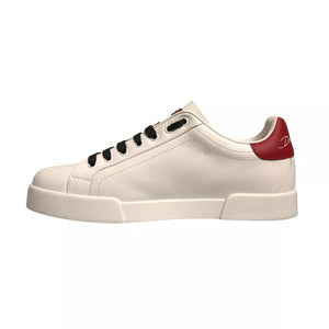 Weißes Leder DG Logo Low Top Sneaker Schuhe