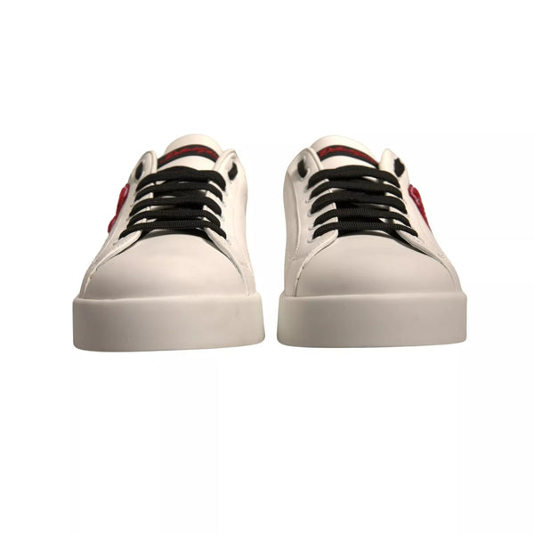 Weißes Leder DG Logo Low Top Sneaker Schuhe