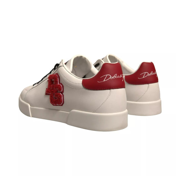 Weißes Leder DG Logo Low Top Sneaker Schuhe