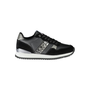 Schicke schwarze Schnürsenkel-Sneakers mit Kontrast-Detail