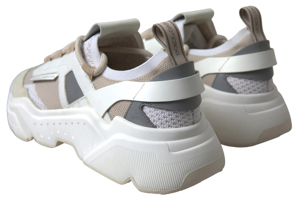 Turnschuhe Weiß Beige Leder Sport DAYMASTER Schuhe