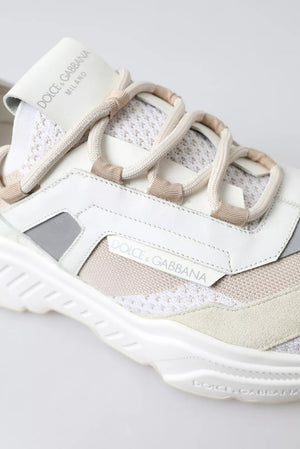 Turnschuhe Weiß Beige Leder Sport DAYMASTER Schuhe
