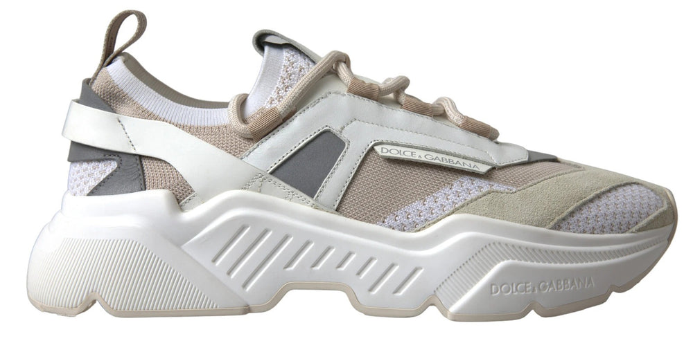 Turnschuhe Weiß Beige Leder Sport DAYMASTER Schuhe