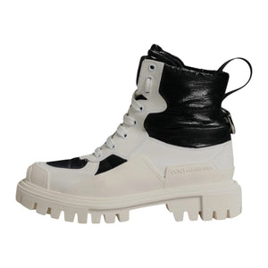 Weiße gepolsterte Mid Calf Lace Up Stiefel Schuhe