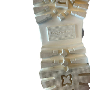 Weiße Leder Gummistiefel Logo Schuhe