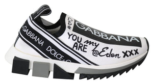 Weiß Schwarz Slip On Sorrento Sneakers