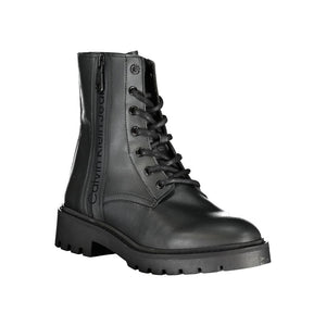 Schwarzer Polyester Damenstiefel