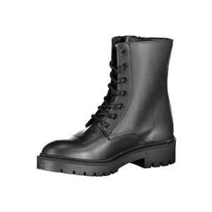 Schwarzer Polyester Damenstiefel