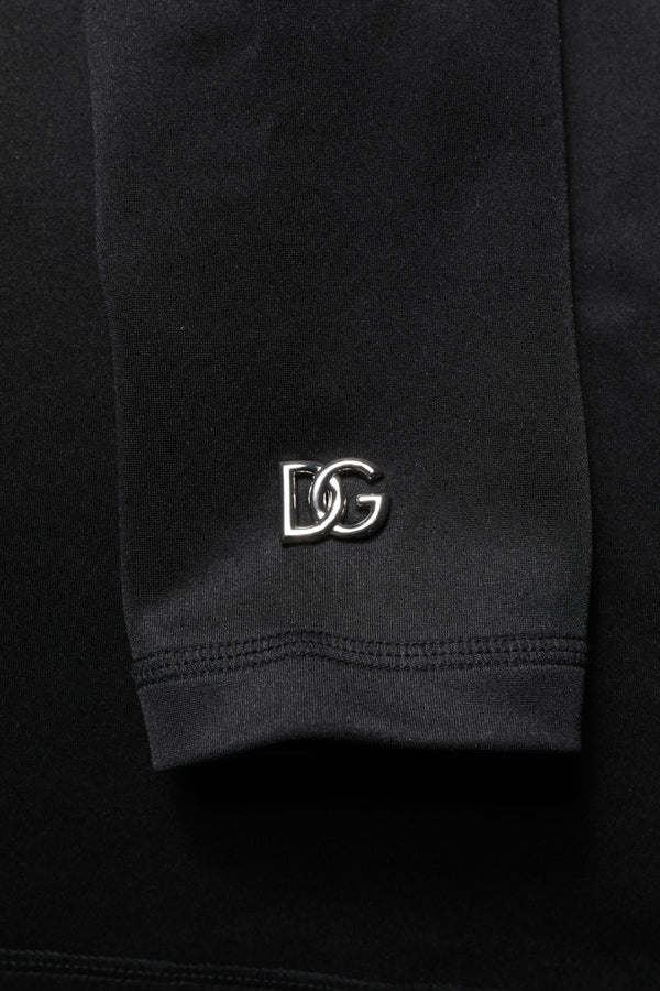 Schwarzer Polyester-Rollkragenpullover
