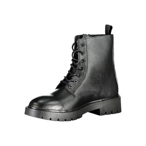 Schwarzer Polyester Herrenstiefel