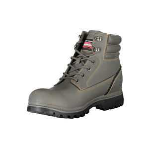 Grauer Polyester Herrenstiefel