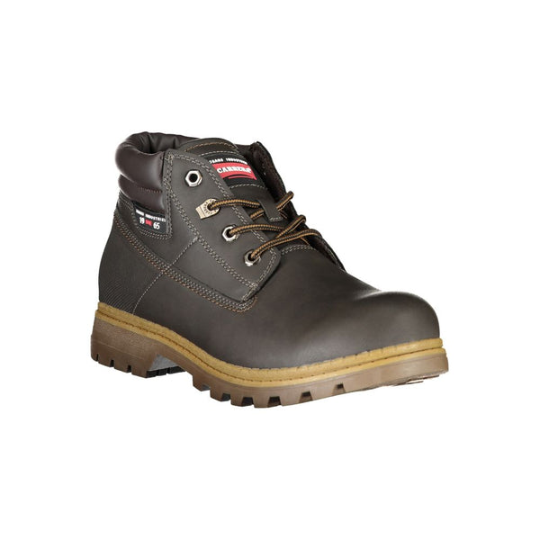 Brauner Polyester Herrenstiefel