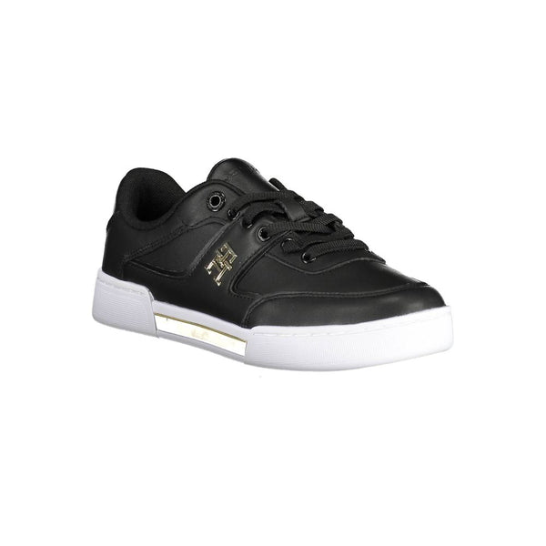 Schwarzes Leder Damen Sneaker
