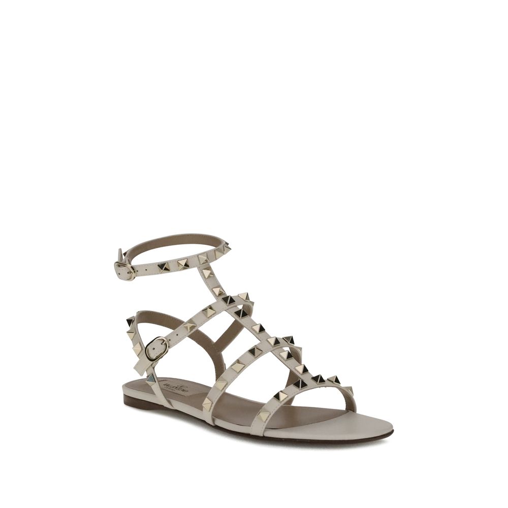 Weiße Kalbshaut Bos Taurus Sandalen